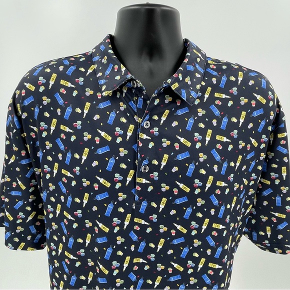 Coast Slipknot Golf Polo Cocktail & Gummy Themed Navy Blue Men’s Size XXL - Picture 2 of 10